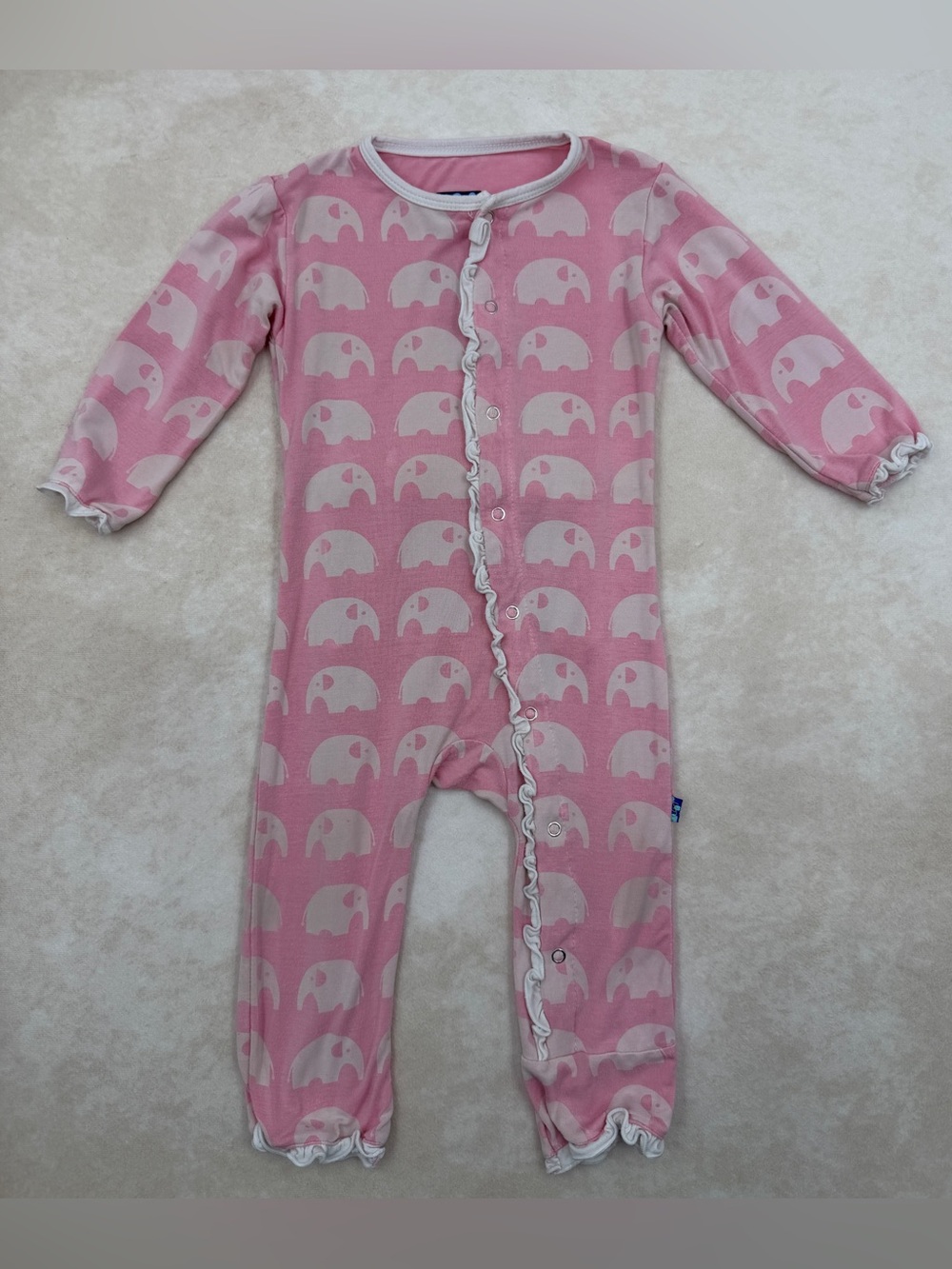 Kickee Pants Pink Elephant Romper